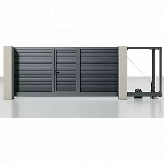 Откатные ворота со встроенной калиткой серии Prestige Откатные ворота со встроенной калиткой серии Prestige